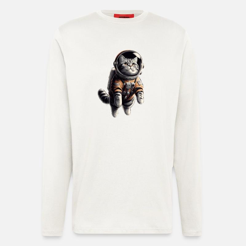 Astronaut BKH getigert Geschenk - Langarmshirt - made by SPREAD  - OFF WHITE