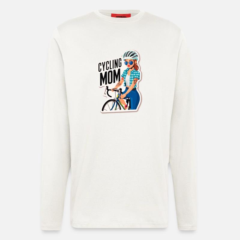 Radfahren Mama Empowerment Aufkleber - Langarmshirt - made by SPREAD  - OFF WHITE