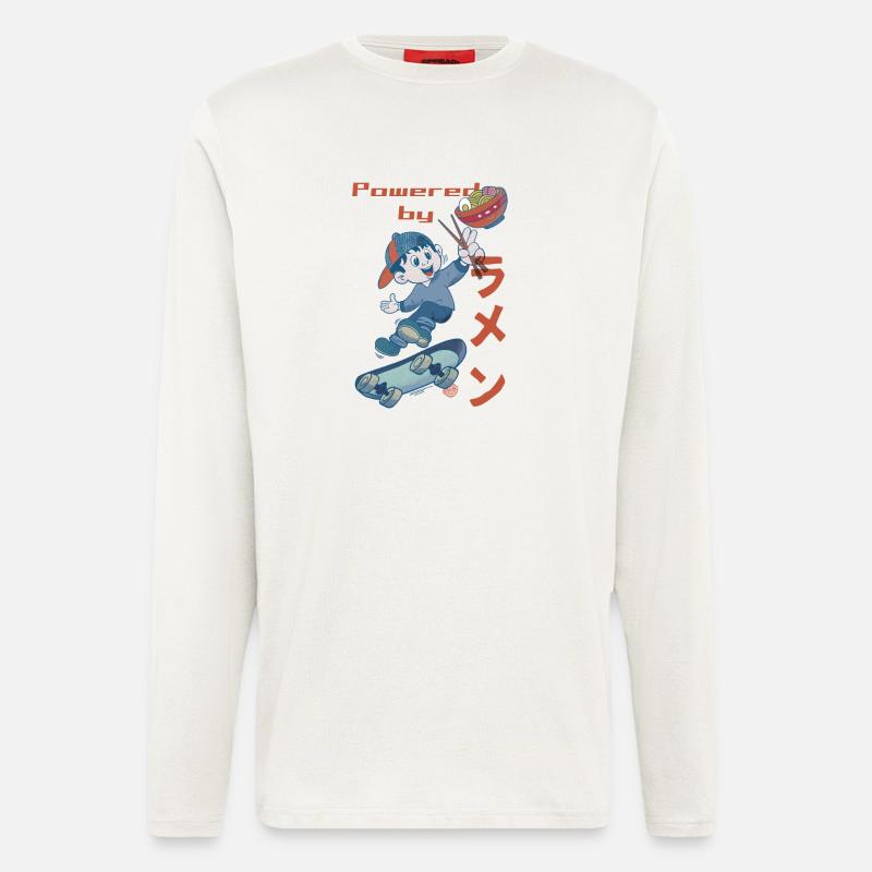 Powered by Ramen - Langarmshirt - made by SPREAD  - OFF WHITE