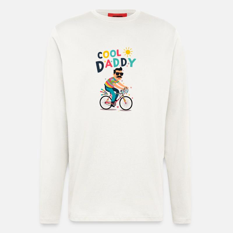 Lebendiges cooles Daddy-Radfahrer-Design - Langarmshirt - made by SPREAD  - OFF WHITE