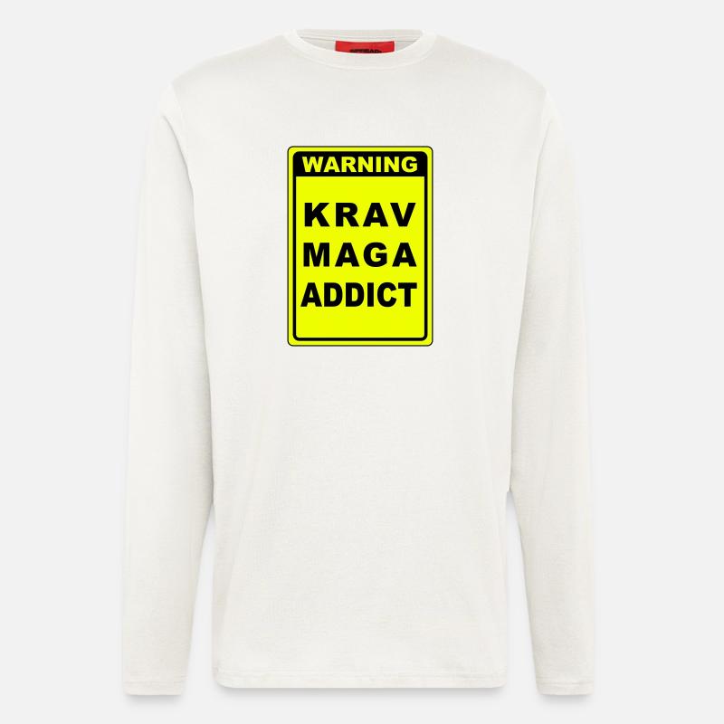 Warnung Krav Maga Süchtiger - Langarmshirt - made by SPREAD - OFF WHITE