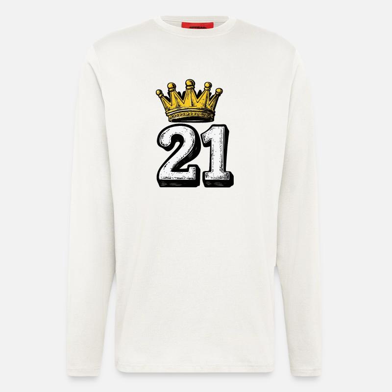21 Zahl Krone - Langarmshirt - made by SPREAD - OFF WHITE