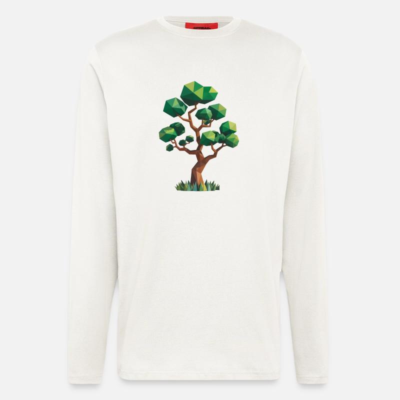 Tree - Cool Low Poly Logo - Longsleeve - made by SPREAD  - OFF WHITE