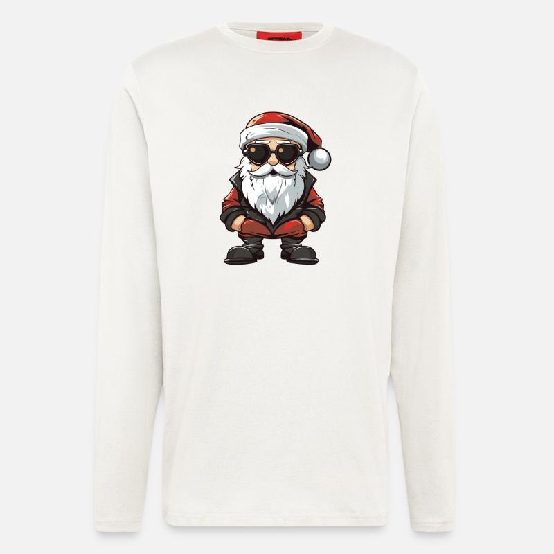 Weihnachtsmann Comic Santa - Langarmshirt - made by SPREAD  - OFF WHITE