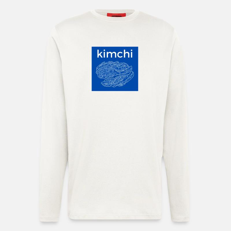 Kimchi Linienstil Blau - Langarmshirt - made by SPREAD  - OFF WHITE