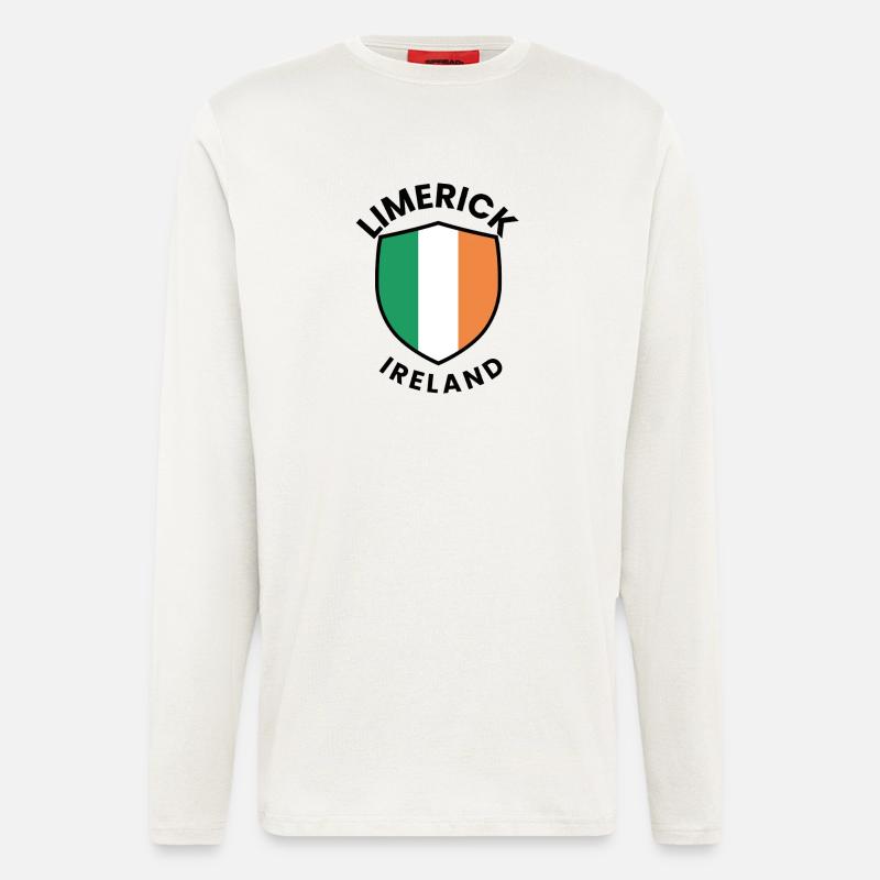 Limerick Irland Schildabzeichen - Langarmshirt - made by SPREAD  - OFF WHITE