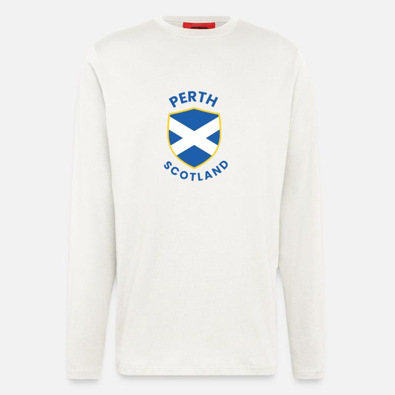 Perth Scotland Crest Shield - Longsleeve - made by SPREAD  - OFF WHITE