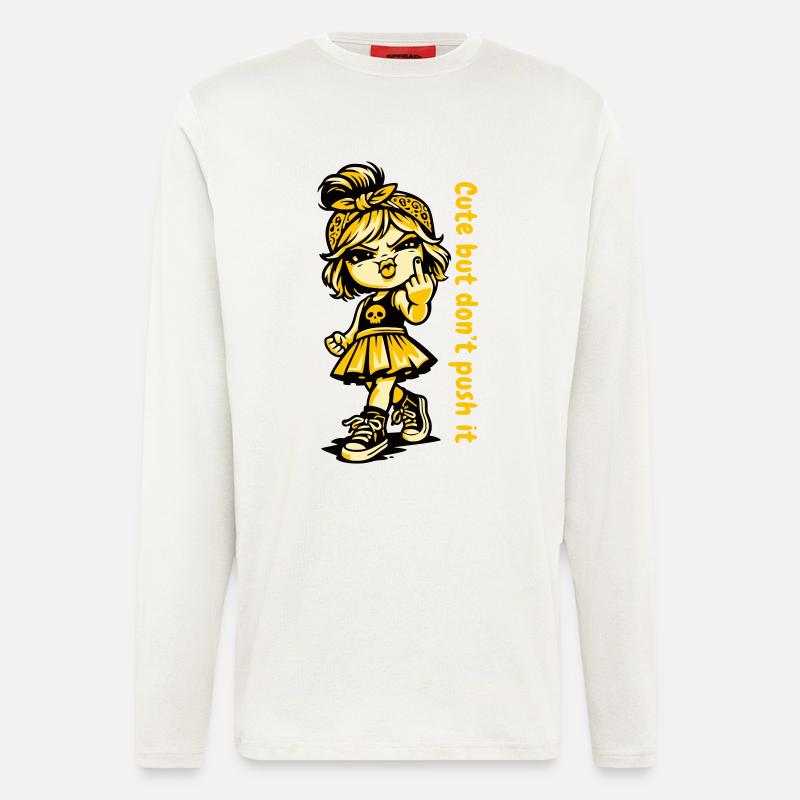 Cute but don`t push it. - Langarmshirt - made by SPREAD  - OFF WHITE
