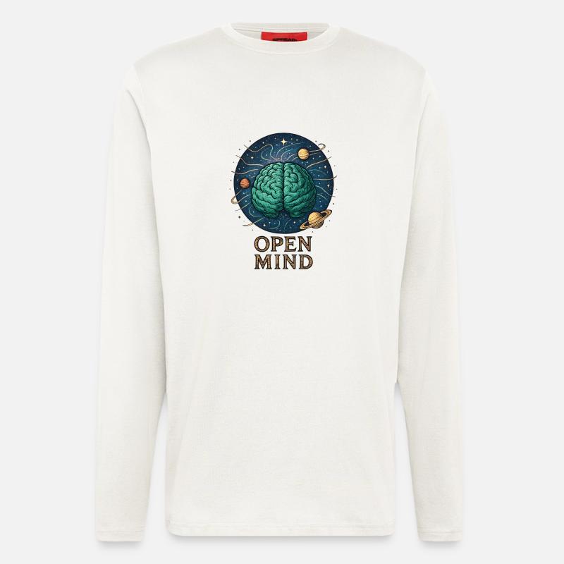Offener Geist im Weltraum - Langarmshirt - made by SPREAD  - OFF WHITE