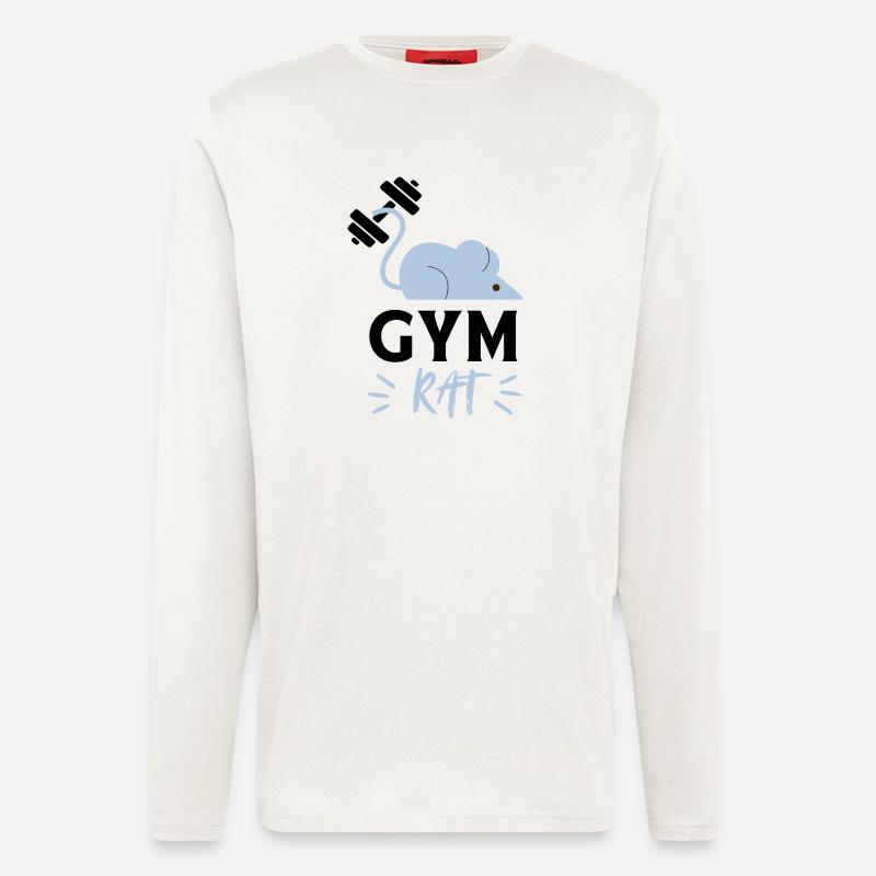 Cheerful Minimalist Blue Mouse - Longsleeve - made by SPREAD  - OFF WHITE