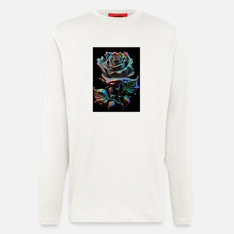 Rainbow Rose Metallic - Longsleeve - made by SPREAD  - OFF WHITE