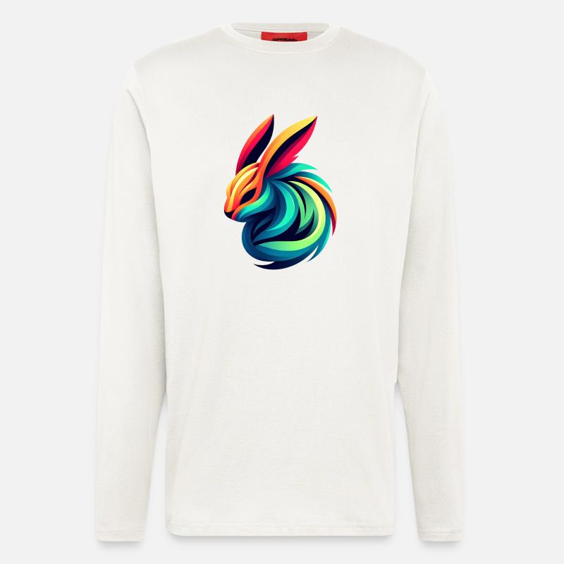Leuchtender Farbenhase - Langarmshirt - made by SPREAD  - OFF WHITE