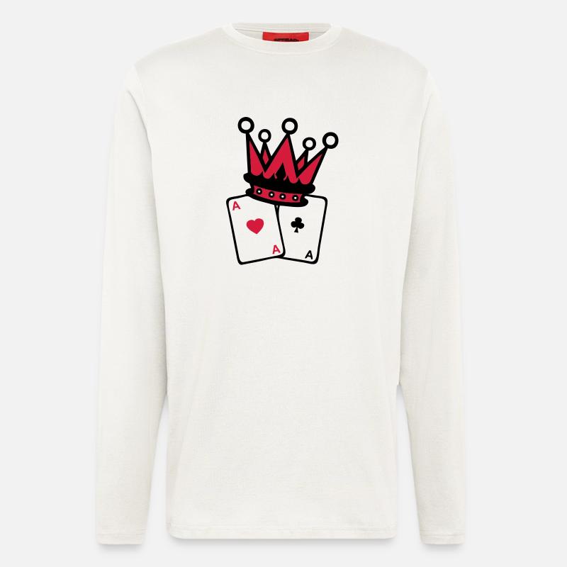 Krone Krone Poker als Map1 - Langarmshirt - made by SPREAD  - OFF WHITE