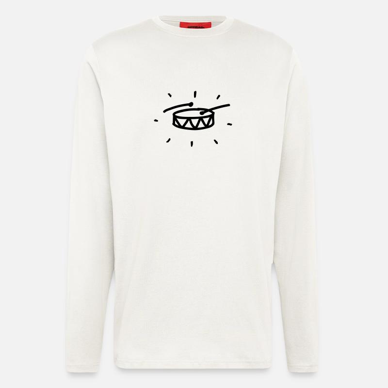 Small marching drum with drumsticks - Longsleeve - made by SPREAD - OFF WHITE