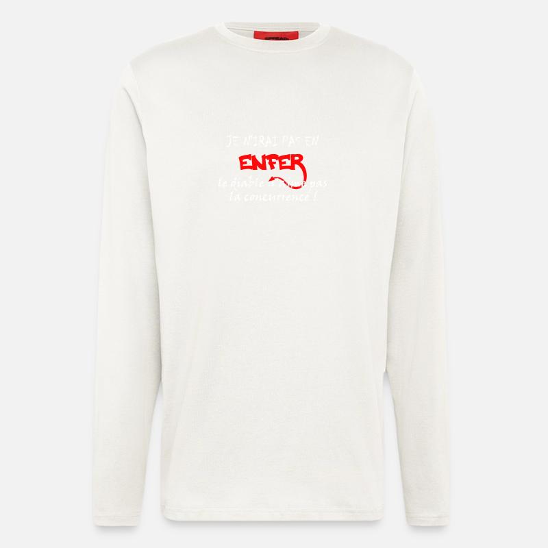 je n'irai pas en enfer - Manches longues bio décontracté fabriqué en UE - OFF WHITE