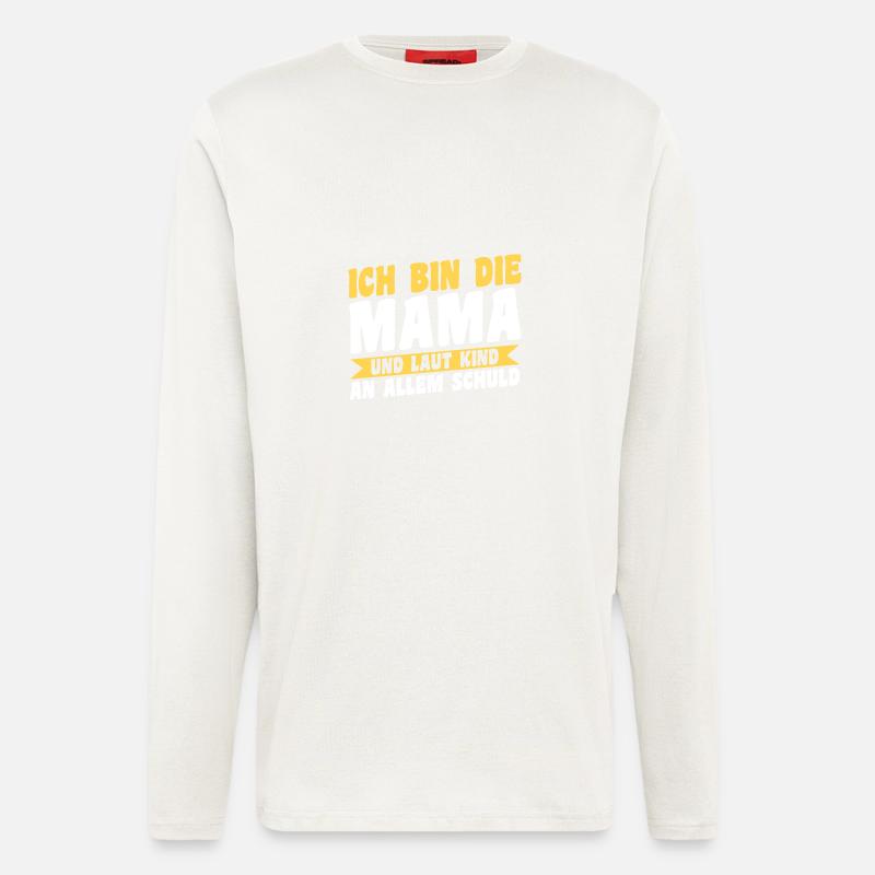 Mère Équipe Maman - Manches longues bio décontracté fabriqué en UE - OFF WHITE
