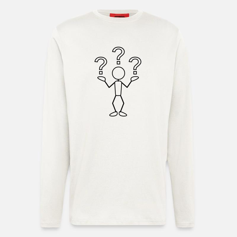 greyman_with_problems_1c - Manches longues bio décontracté fabriqué en UE - OFF WHITE
