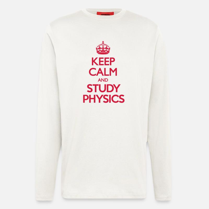 Keep Calm and Study Physics - Manches longues bio décontracté fabriqué en UE - OFF WHITE