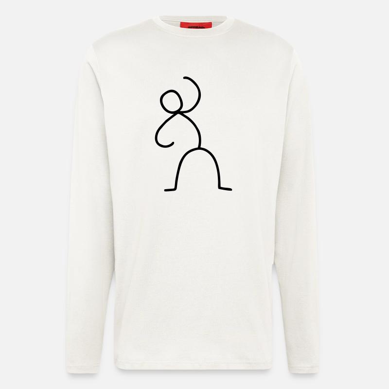 Strichmännchen in Aktion - Langarmshirt - made by SPREAD  - OFF WHITE