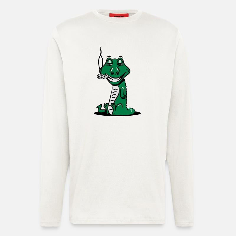 Crocodile gfährlich funny - Longsleeve - made by SPREAD  - OFF WHITE