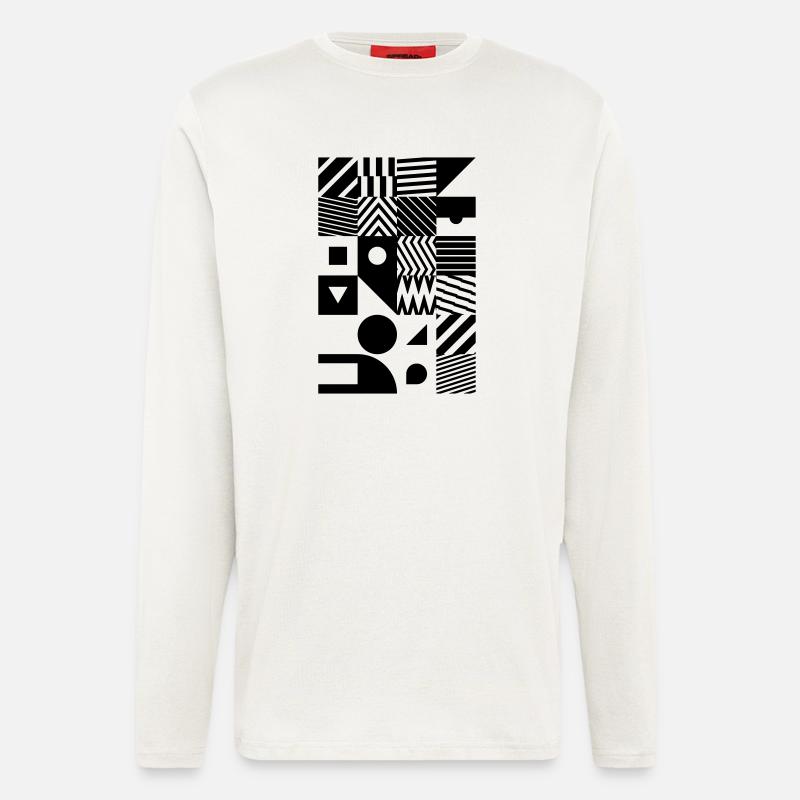 Minimal Muster Abstrakt - Langarmshirt - made by SPREAD  - OFF WHITE