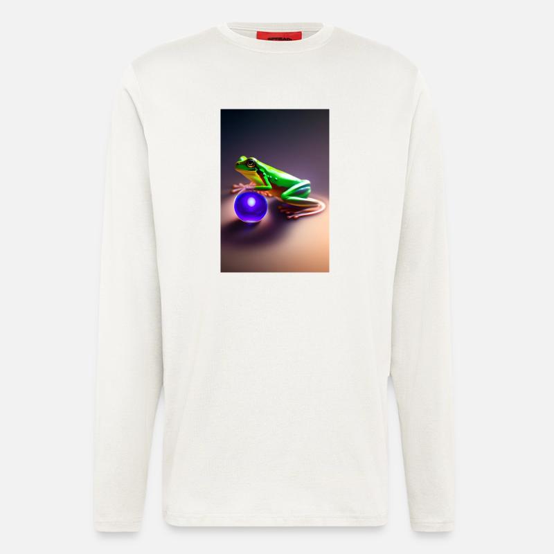 Bunter Frosch mit Kugel - Langarmshirt - made by SPREAD  - OFF WHITE