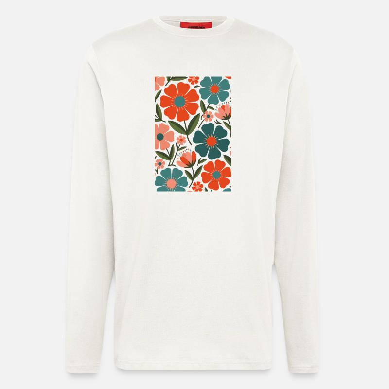Boho Flora Blumen - Langarmshirt - made by SPREAD  - OFF WHITE