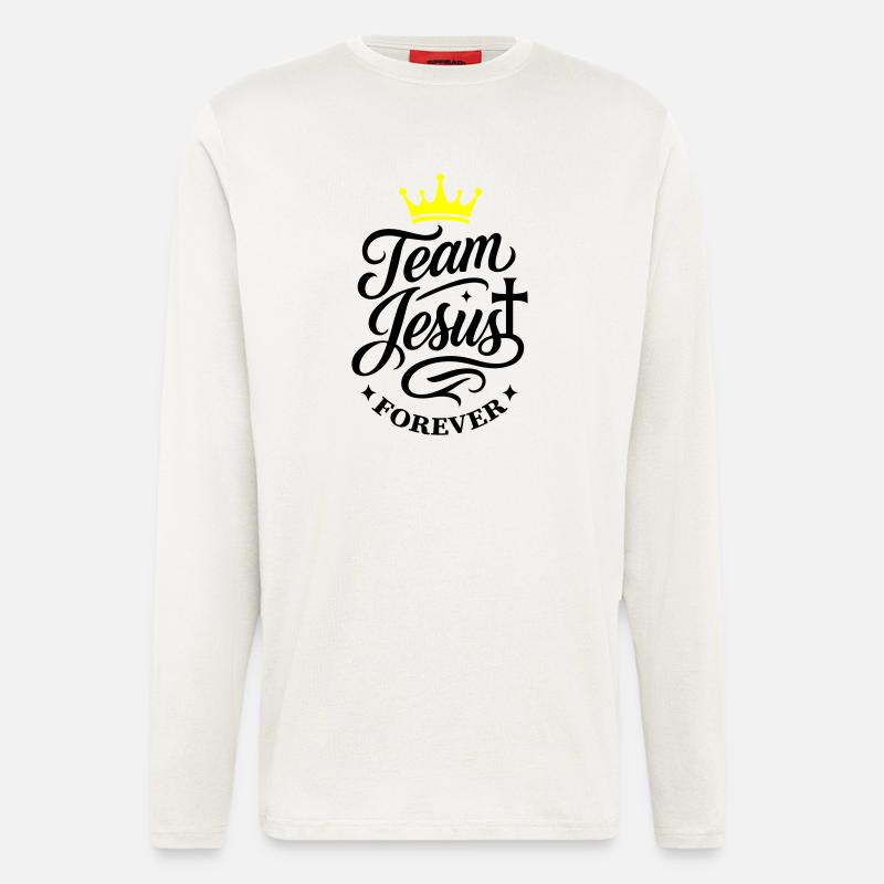 Team Jesus Spruch - Langarmshirt - made by SPREAD  - OFF WHITE