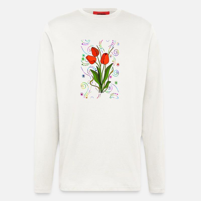 Blumen - Langarmshirt - made by SPREAD  - OFF WHITE