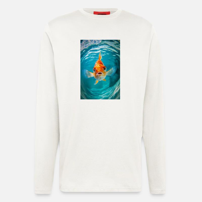 Neugieriger Goldfisch starrt - Langarmshirt - made by SPREAD  - OFF WHITE
