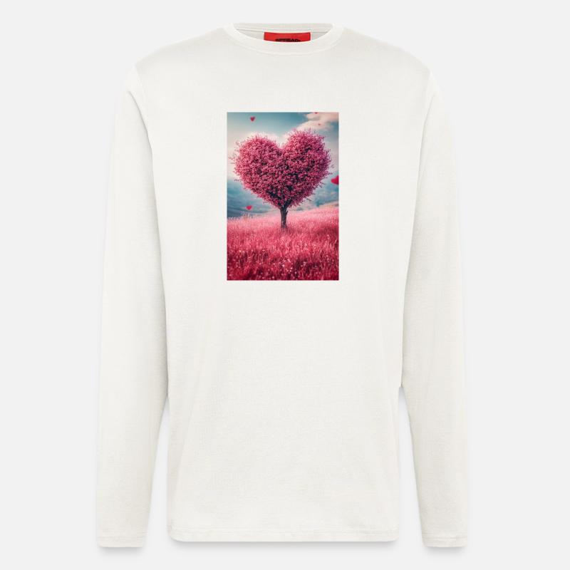 Romantic Heart Tree in Bloom - Longsleeve - made by SPREAD  - OFF WHITE
