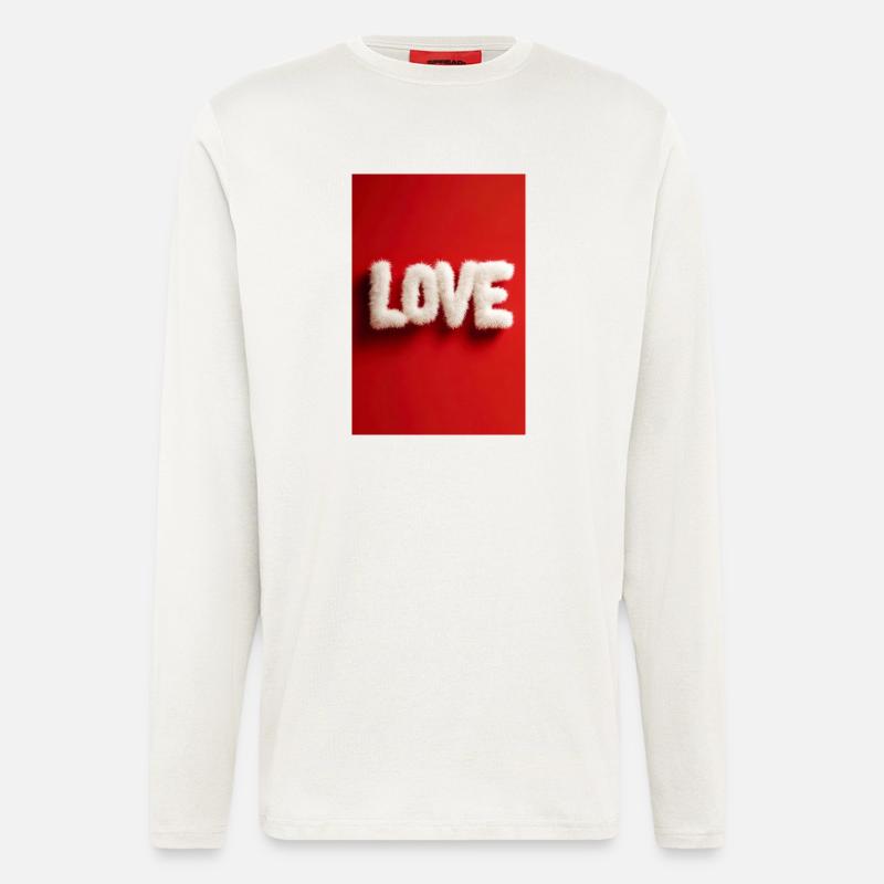Furry LOVE on Red Background - Longsleeve - made by SPREAD - OFF WHITE