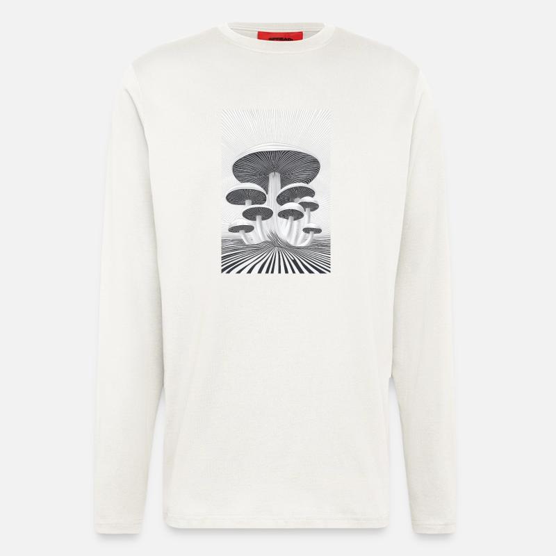 Optical Mushroom Forest - Longsleeve - made by SPREAD  - OFF WHITE