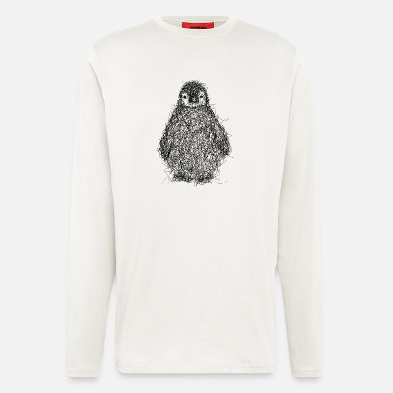 Scribbling penguin - Longsleeve - made by SPREAD  - OFF WHITE