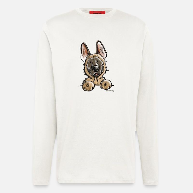 Neugieriger Malinois - Langarmshirt - made by SPREAD  - OFF WHITE