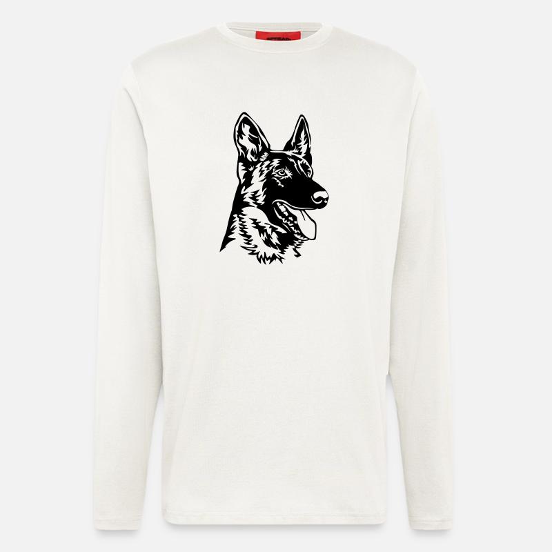Hollandse Herder Kopf - Langarmshirt - made by SPREAD  - OFF WHITE