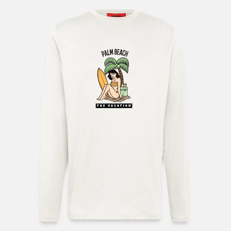 Palm Beach pin up - Langarmshirt - made by SPREAD  - OFF WHITE