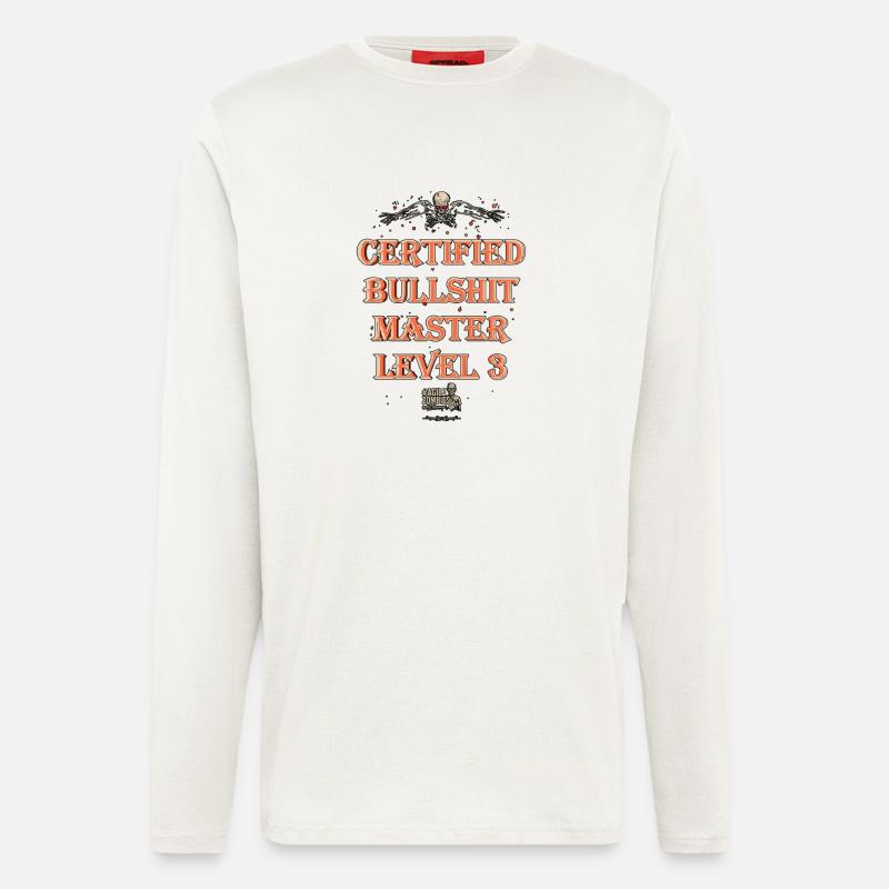 Certifié Bullshit Master Niveau 3 - Manches longues bio décontracté fabriqué en UE - OFF WHITE