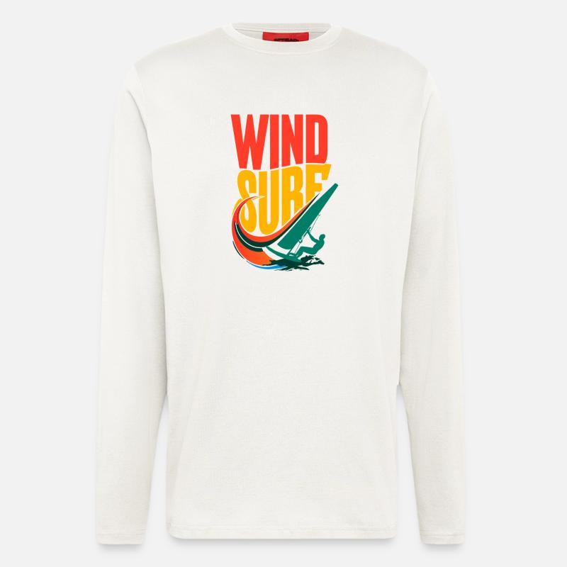 Lebendiges Pop-Art-Windsurf-Design - Langarmshirt - made by SPREAD  - OFF WHITE