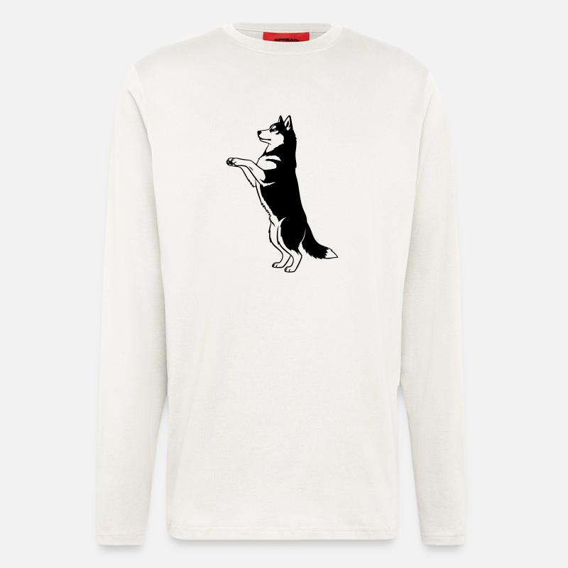 Stehender Hund Silhouette Vector - Langarmshirt - made by SPREAD  - OFF WHITE