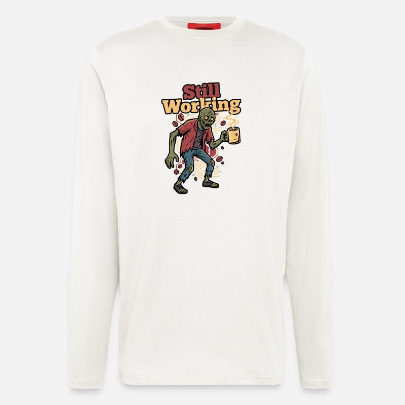 Still Working Zombie Coffee - Langarmshirt - made by SPREAD  - OFF WHITE