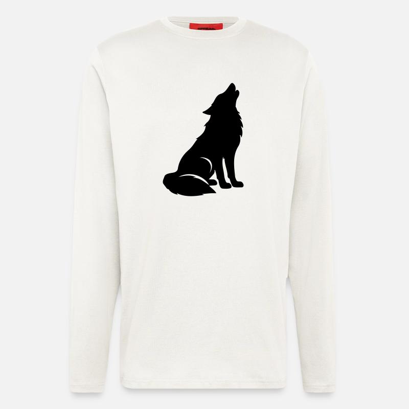 Wolf Silhouette - Langarmshirt - made by SPREAD  - OFF WHITE