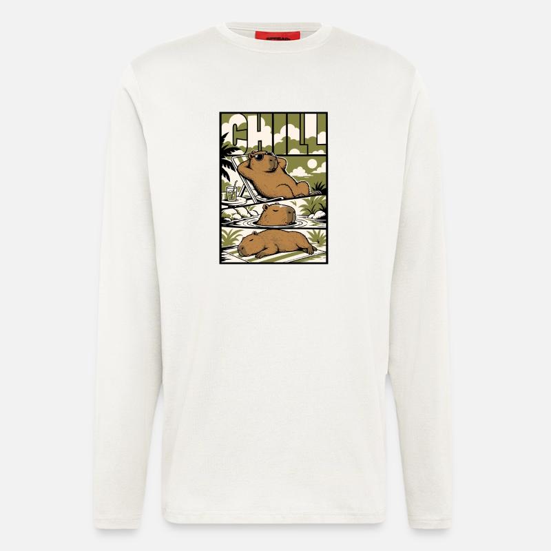Chill Capybara Relax Design - Langarmshirt - made by SPREAD  - OFF WHITE