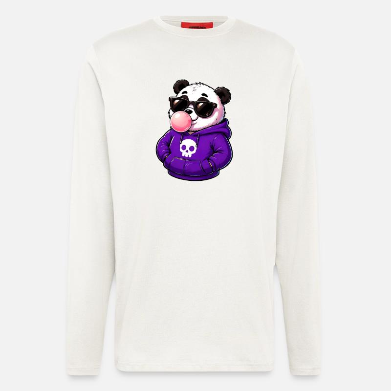 Cool_Panda_Bubblegum_Attitude - Langarmshirt - made by SPREAD  - OFF WHITE