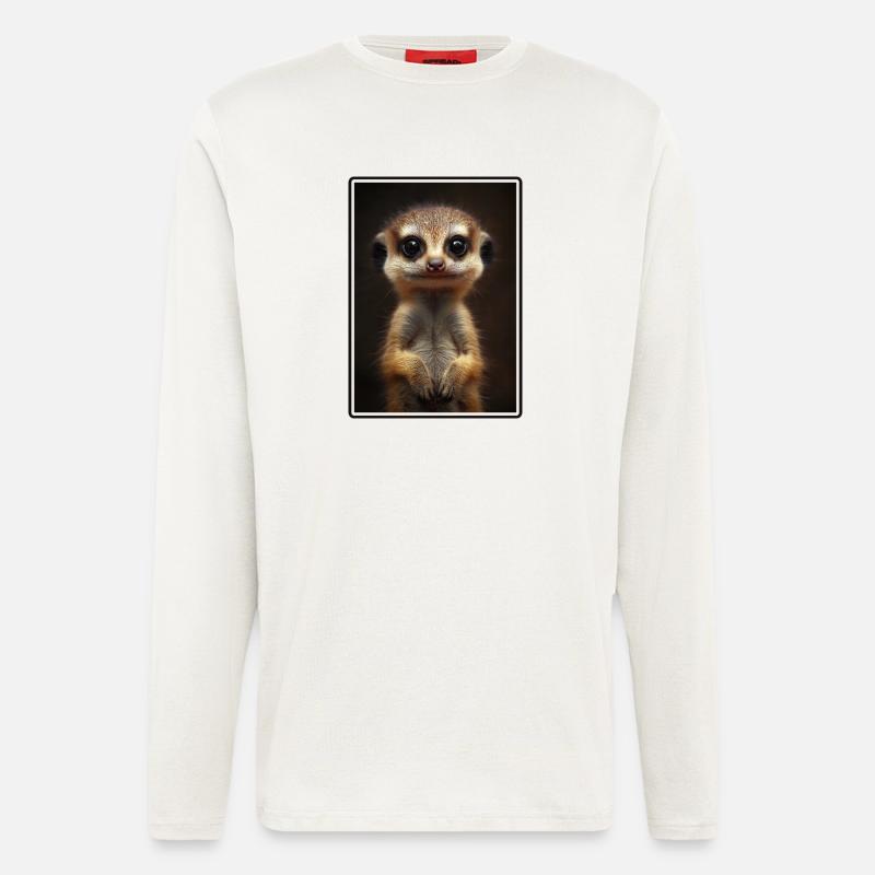 Meerkat Erdmännchen - Langarmshirt - made by SPREAD  - OFF WHITE