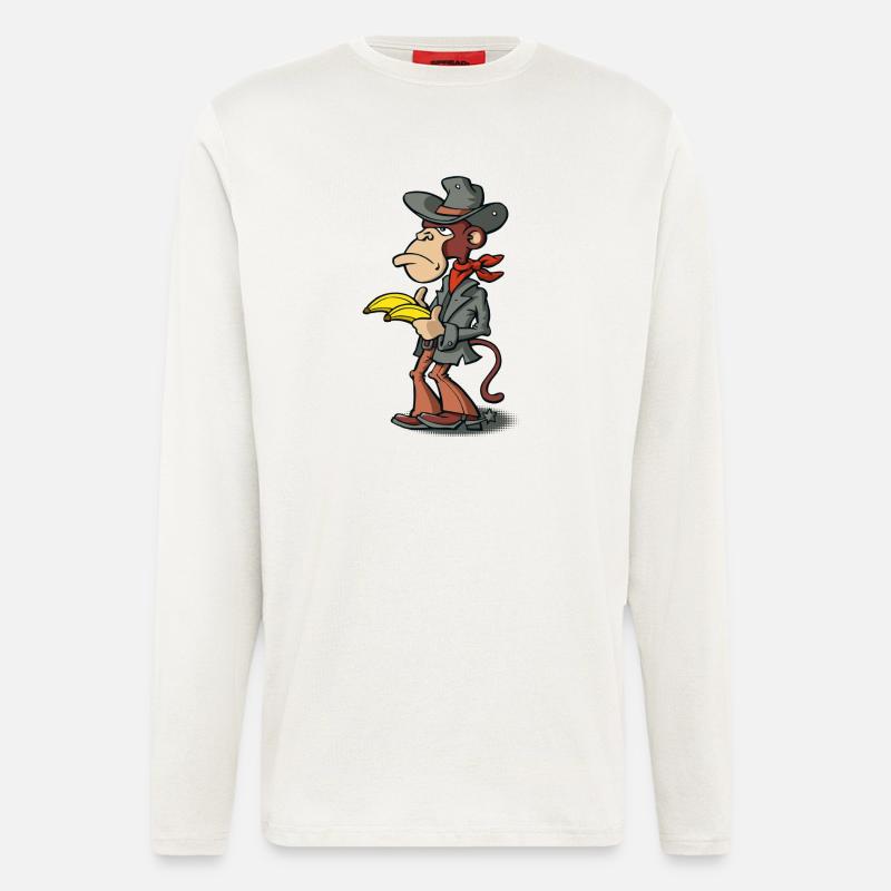 VL101A_Cowboyaffe_4c - Langarmshirt - made by SPREAD  - OFF WHITE