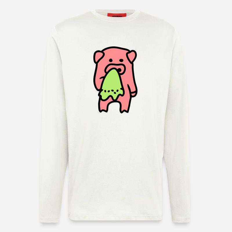 Schwein traurig / krank 3 - Langarmshirt - made by SPREAD  - OFF WHITE