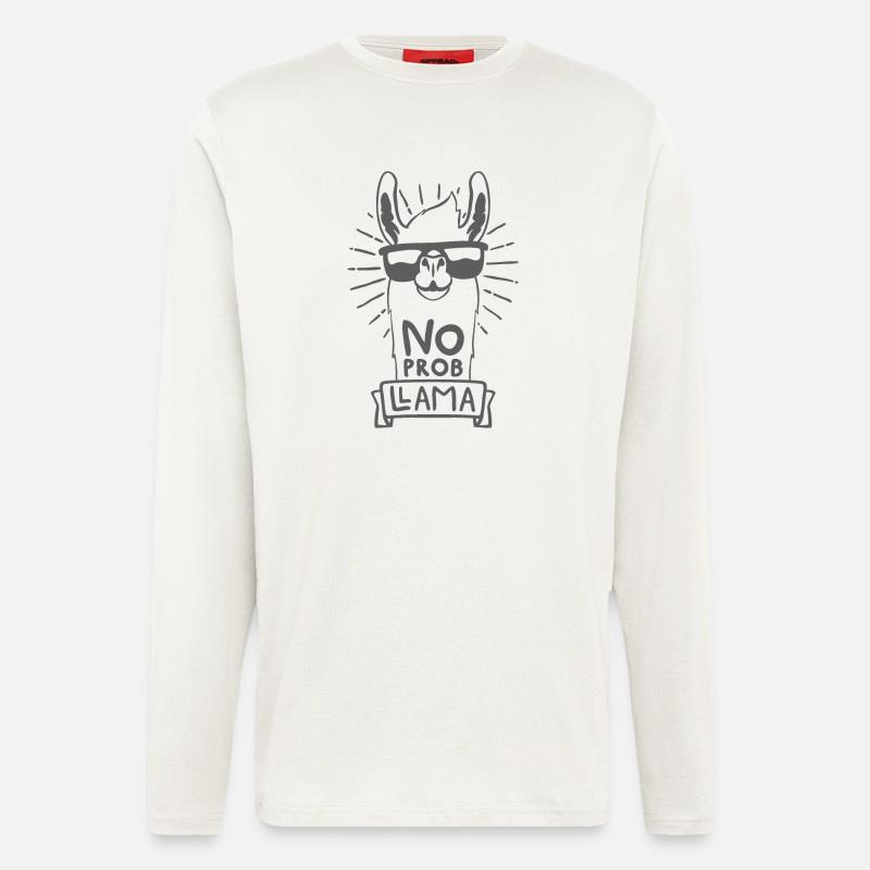 No Prob Llama - Langarmshirt - made by SPREAD  - OFF WHITE