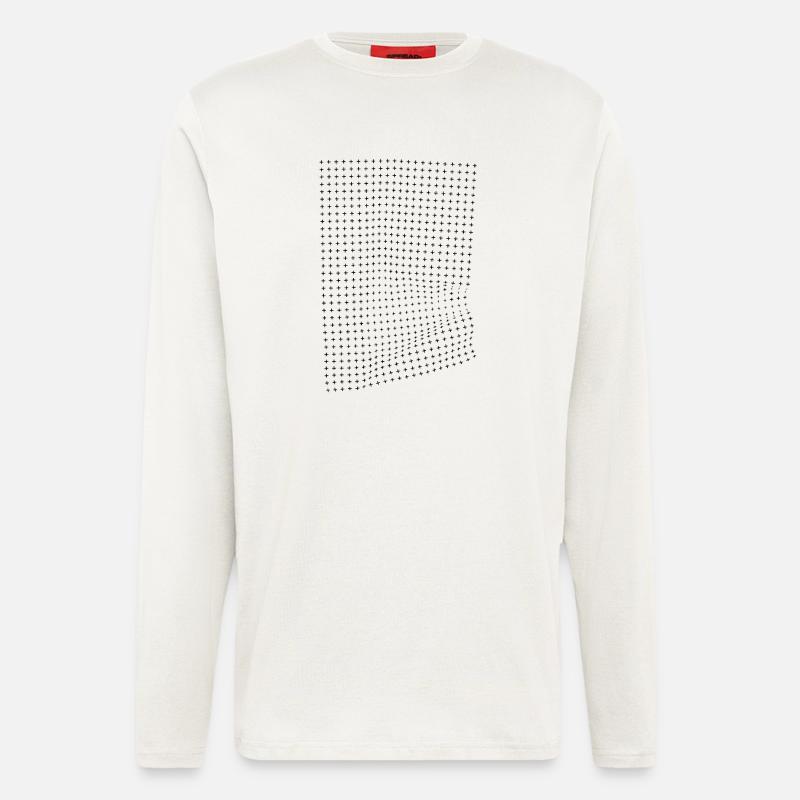 Optische Illusion eines Knitter effekts - Langarmshirt - made by SPREAD - OFF WHITE