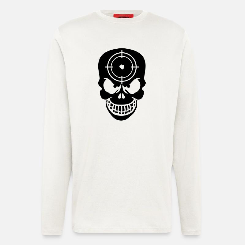 Evil Skull With Target - Longsleeve - made by SPREAD  - OFF WHITE